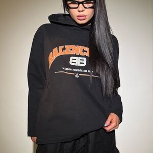 Balenciaga Distressed Printed Cotton-Jersey Hoodie